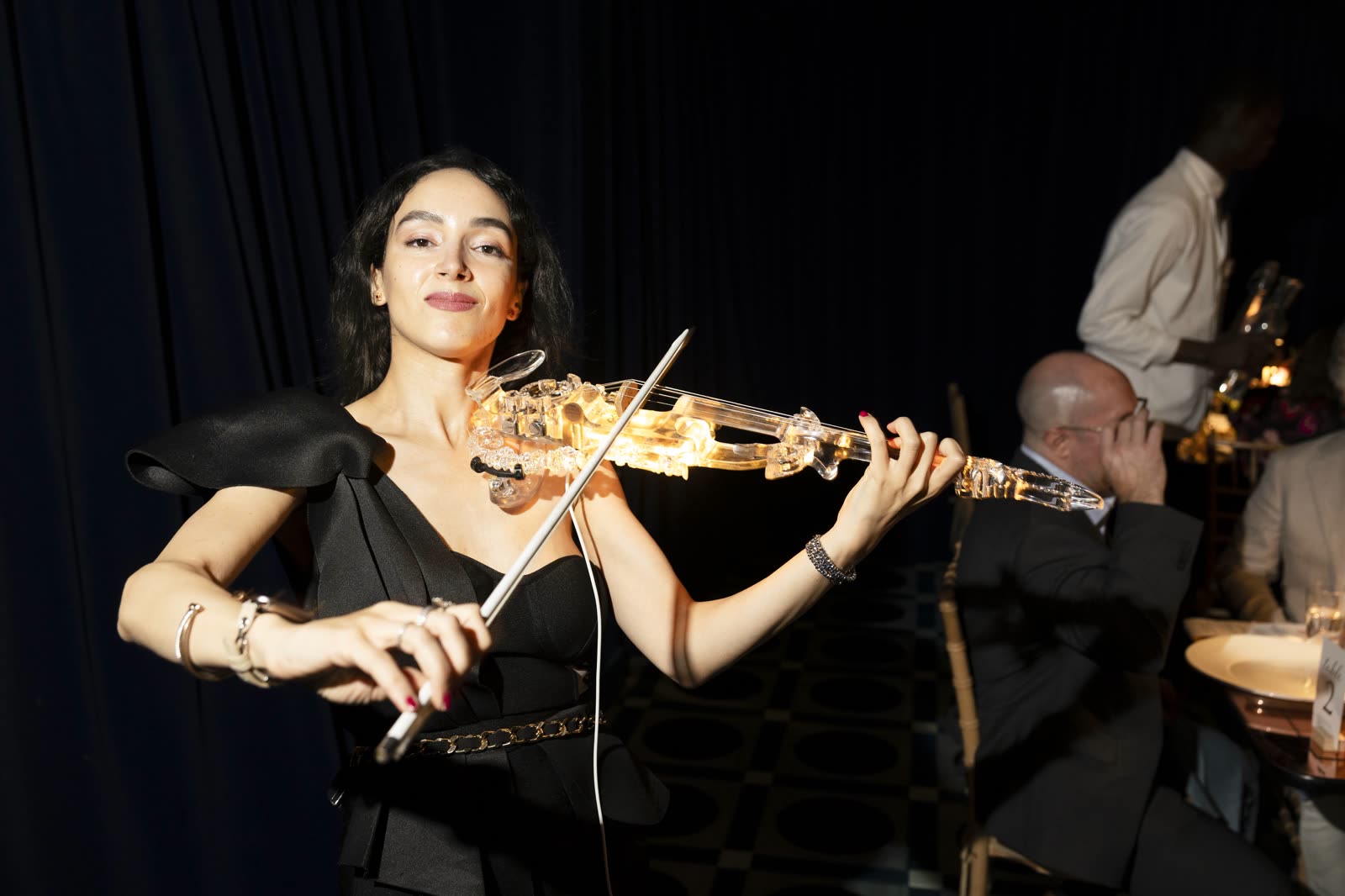 Sadie playing the transparent violin